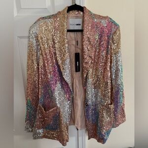 Fashion Nova Multicolor Sequin Blazer